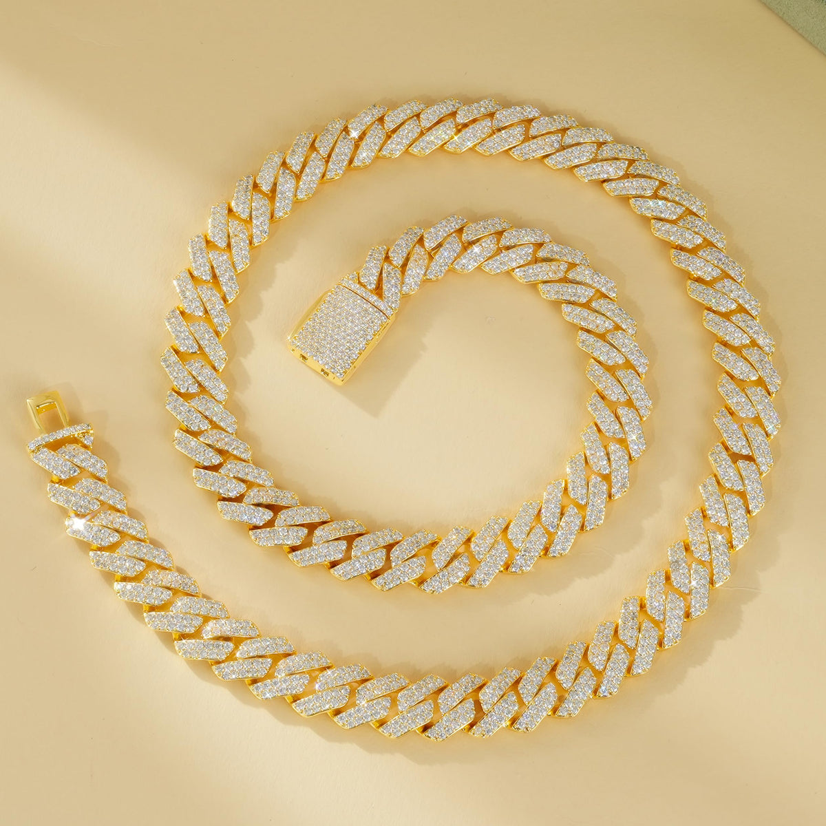 Miami Cuban Link Chain with 5A CZ 18K Gold Plated O75885