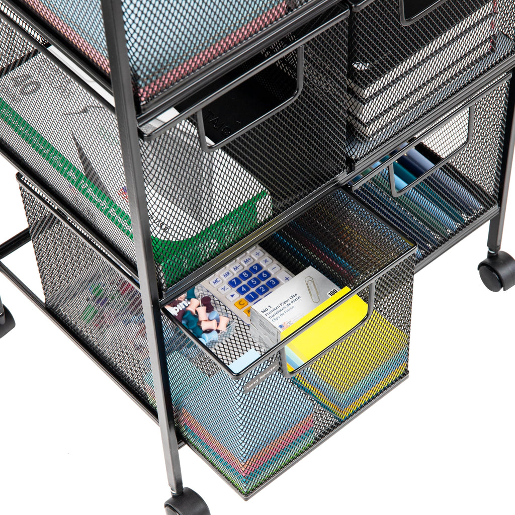 Black Rolling Cart with Drawers A879974