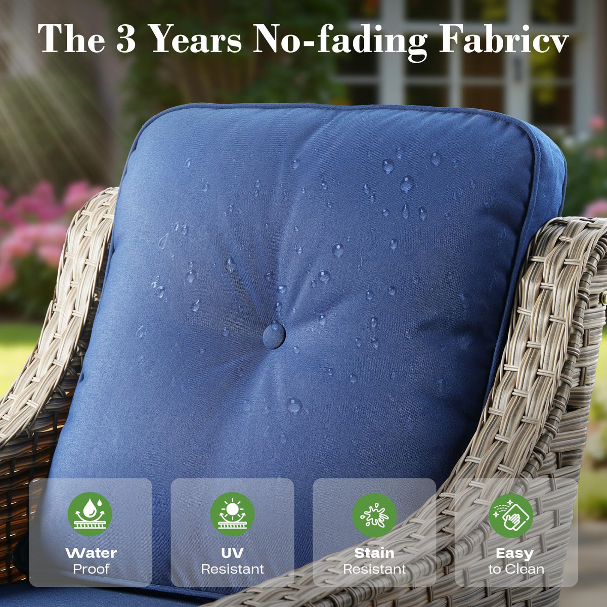 6 Piece Outdoor Patio Furniture with 3 Seat Sofa and Ottoman J4127