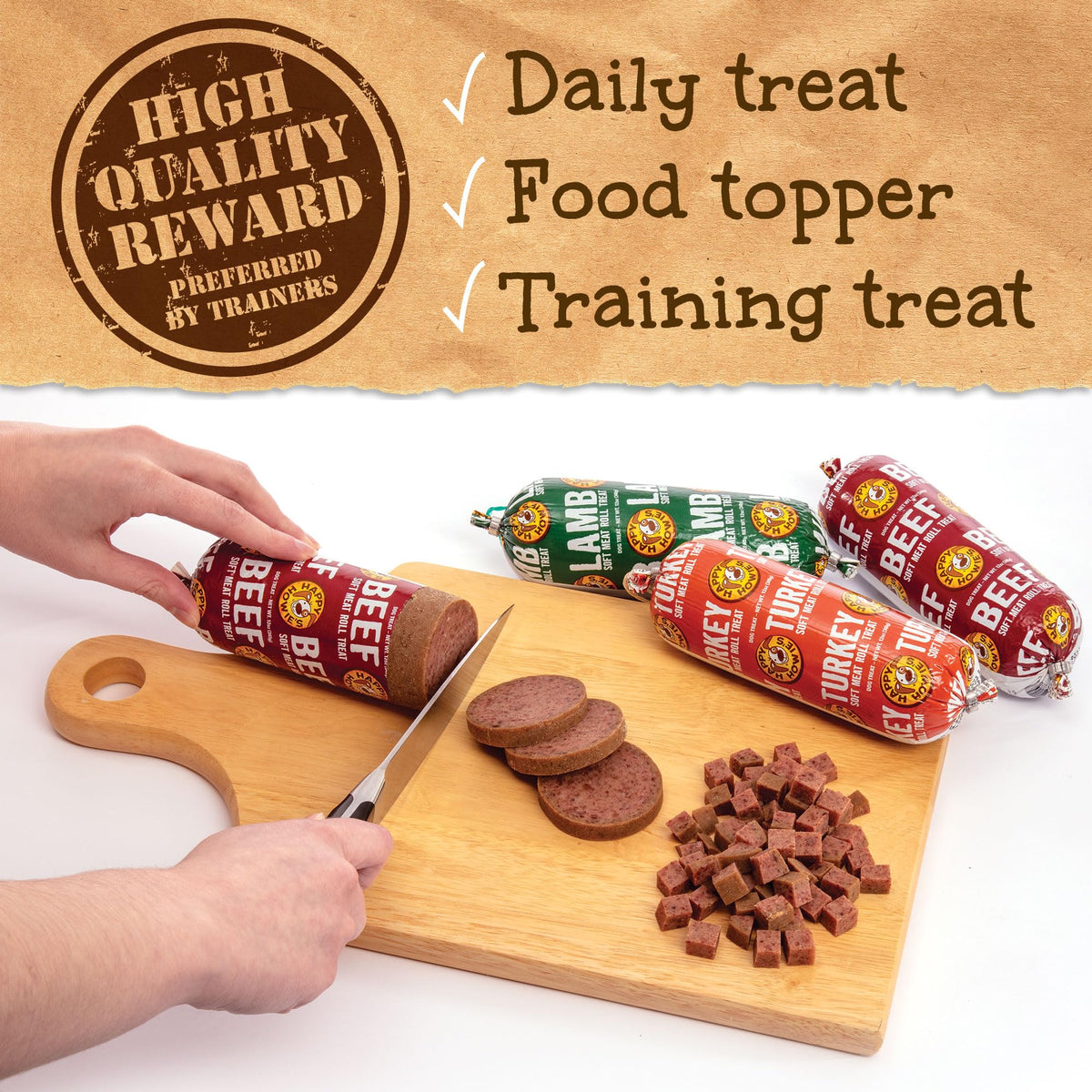 Beef Lamb Turkey Soft Meat Roll Treat 7 Oz (Pack of 3) W575947