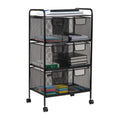Black Rolling Cart with Drawers A879974