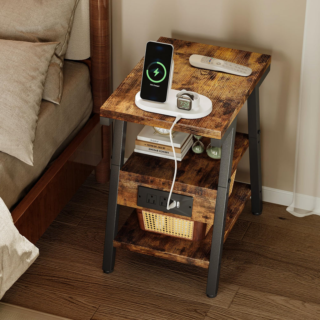 3-Tier Side Table with Charging Station E8785