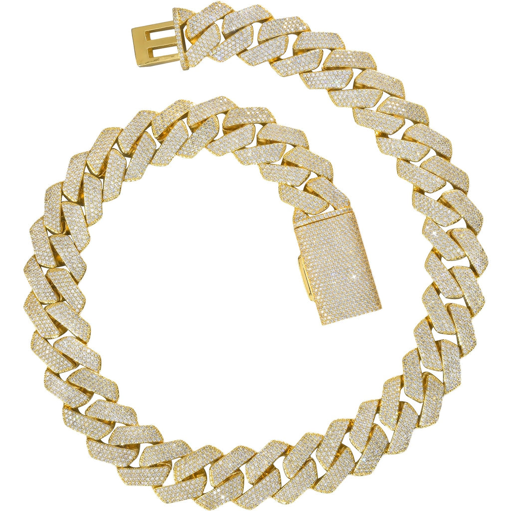 Miami Cuban Link Chain with 5A CZ 18K Gold Plated O75885