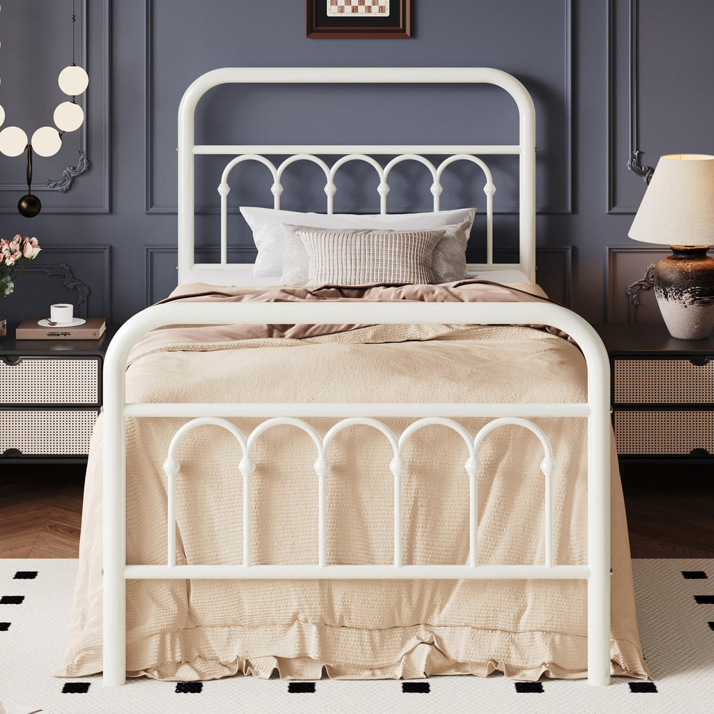 Twin Size Metal Platform Bed Frame with Headboard T859