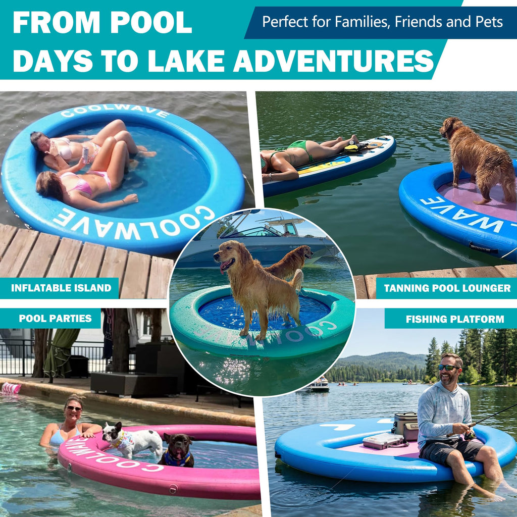 Inflatable Water Hammock Floating Dock with Cup Holders V7595