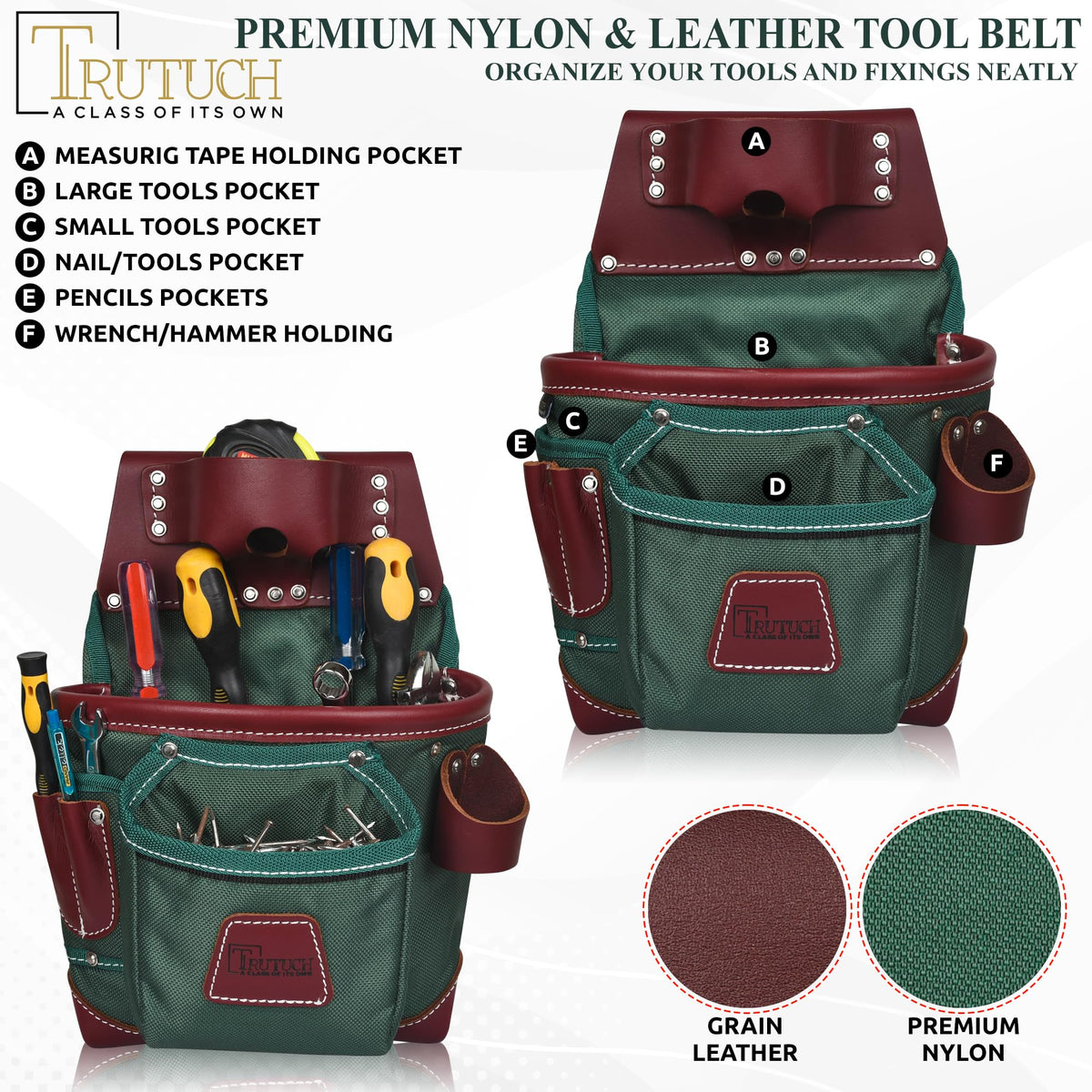 Nylon and Leather Tool Belt C38889