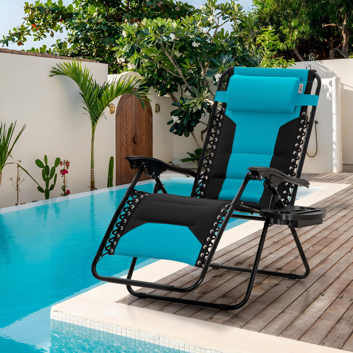 Aqua Padded Zero Gravity Chair Set of 2 Y80298