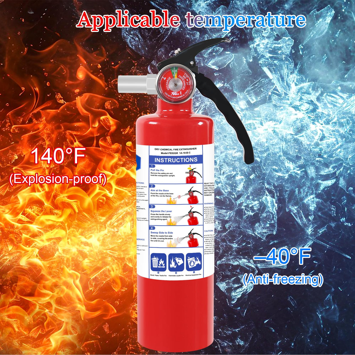 4 Pack ABC Dry Chemical Fire Extinguishers M93251