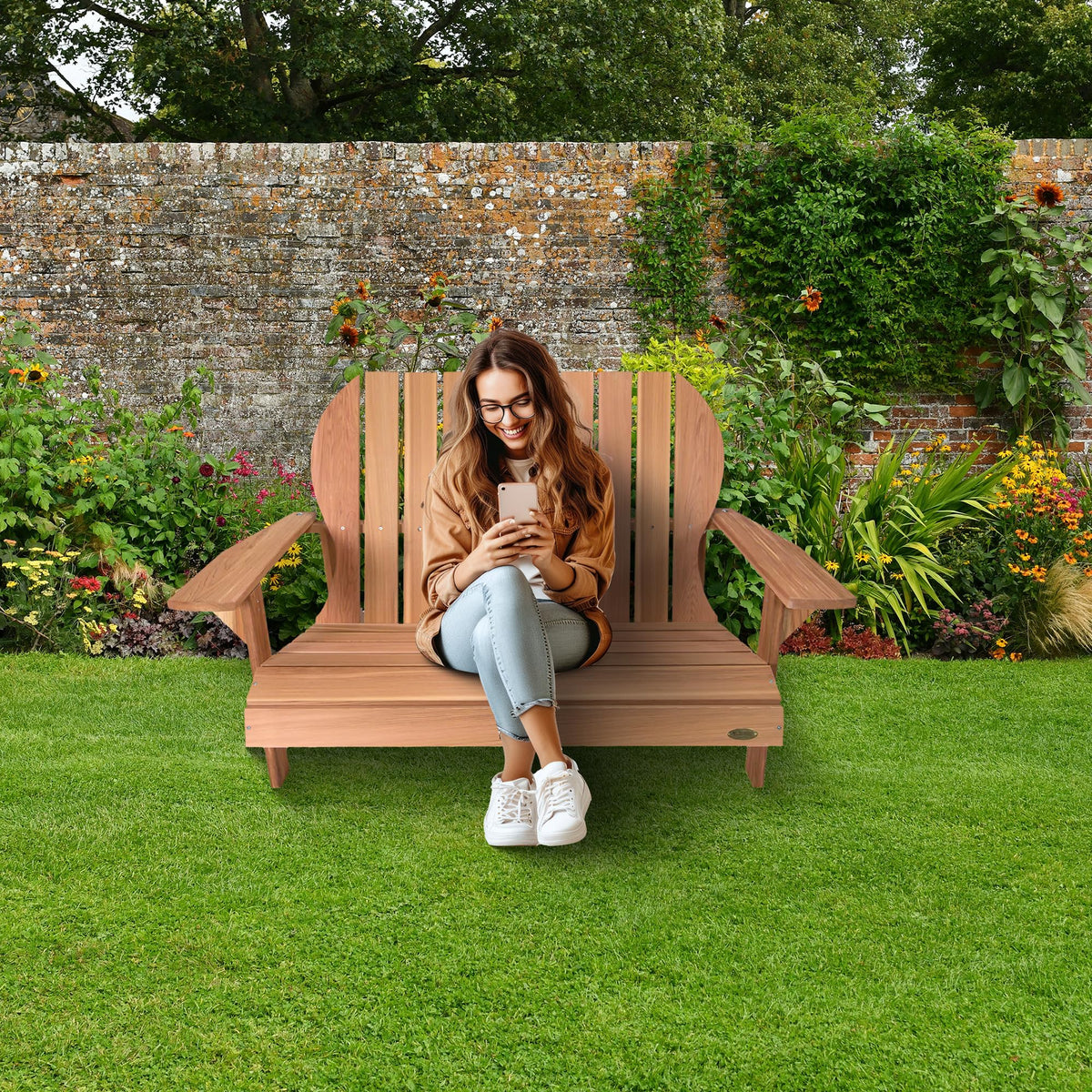 Adirondack Loveseat with Curved Armrests N28425